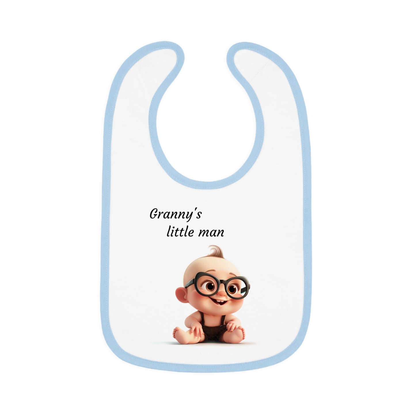 Granny's little man Baby Contrast Trim Jersey Bib