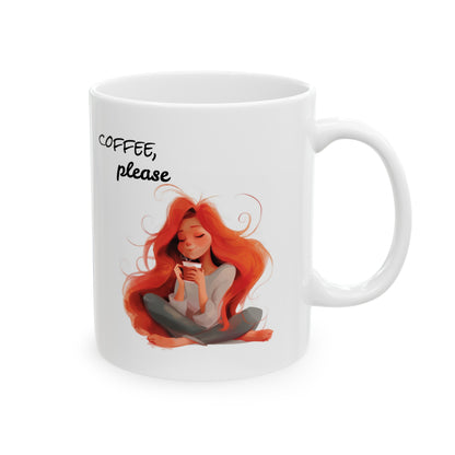 Cozy "Coffee, please" Ceramic Mug