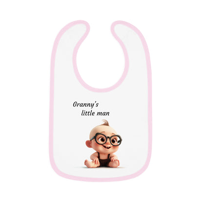 Granny's little man Baby Contrast Trim Jersey Bib