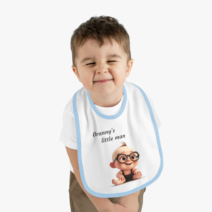 Granny's little man Baby Contrast Trim Jersey Bib