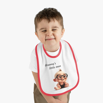 Granny's little man Baby Contrast Trim Jersey Bib