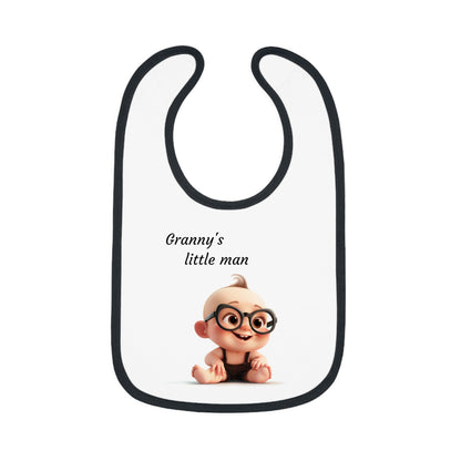 Granny's little man Baby Contrast Trim Jersey Bib