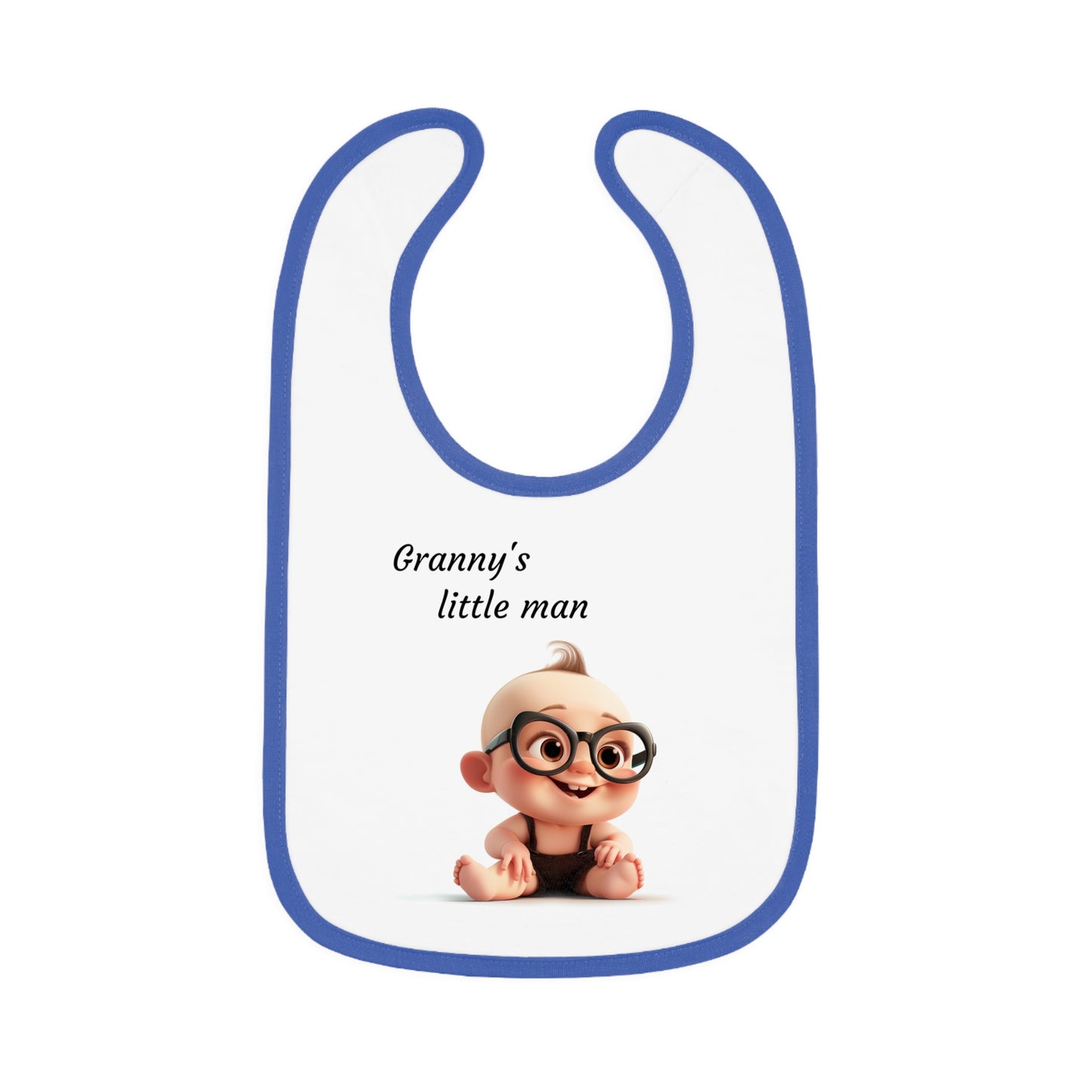 Granny's little man Baby Contrast Trim Jersey Bib