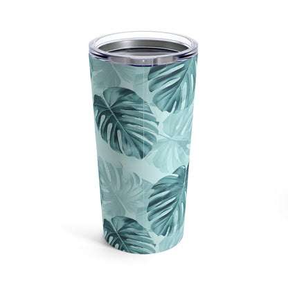 Coffee Time tropical leaves tumbler mug 20oz