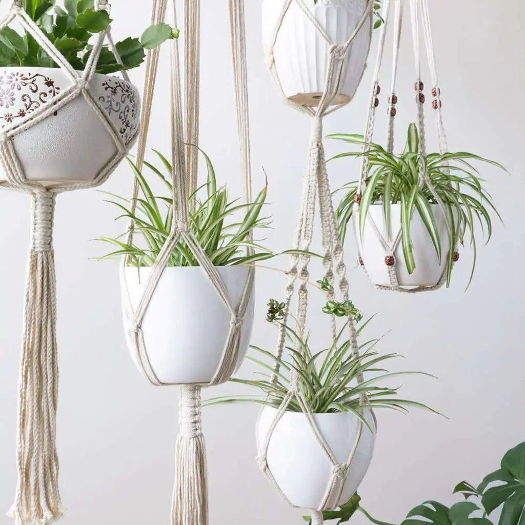 Macrame Plant Hangers Basket (4 Pcs)