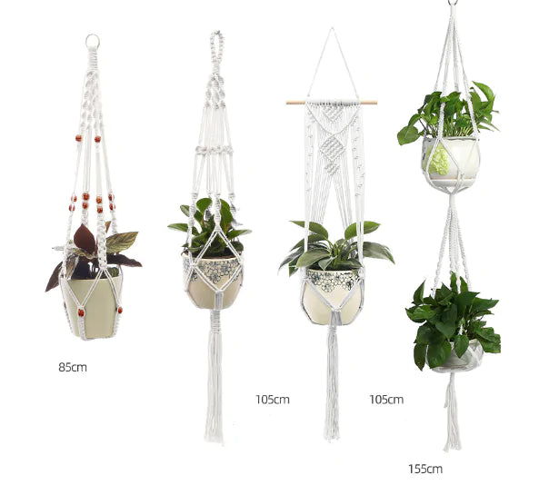 Macrame Plant Hangers Basket (4 Pcs)